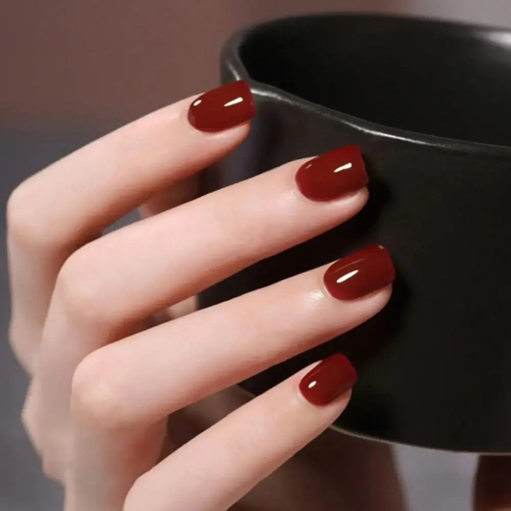 French Simple Style False Nails Short Round Fake Nails Full Cover Nail Tips for DIY for Salon Detachable DIY Manicure Tool