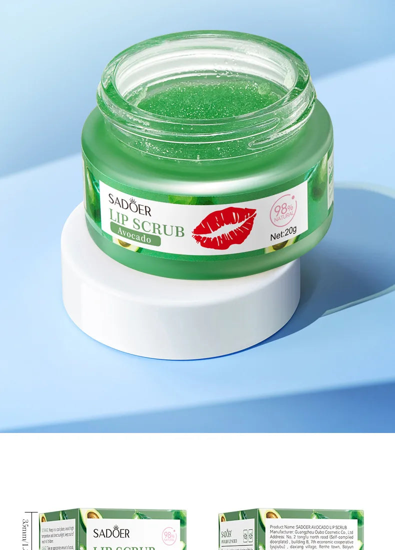 SADOER Fruit Series Strawberry Lip Scrub Dead Skin Moisturizes Brightening Lip Color, Makes Lips Pink
