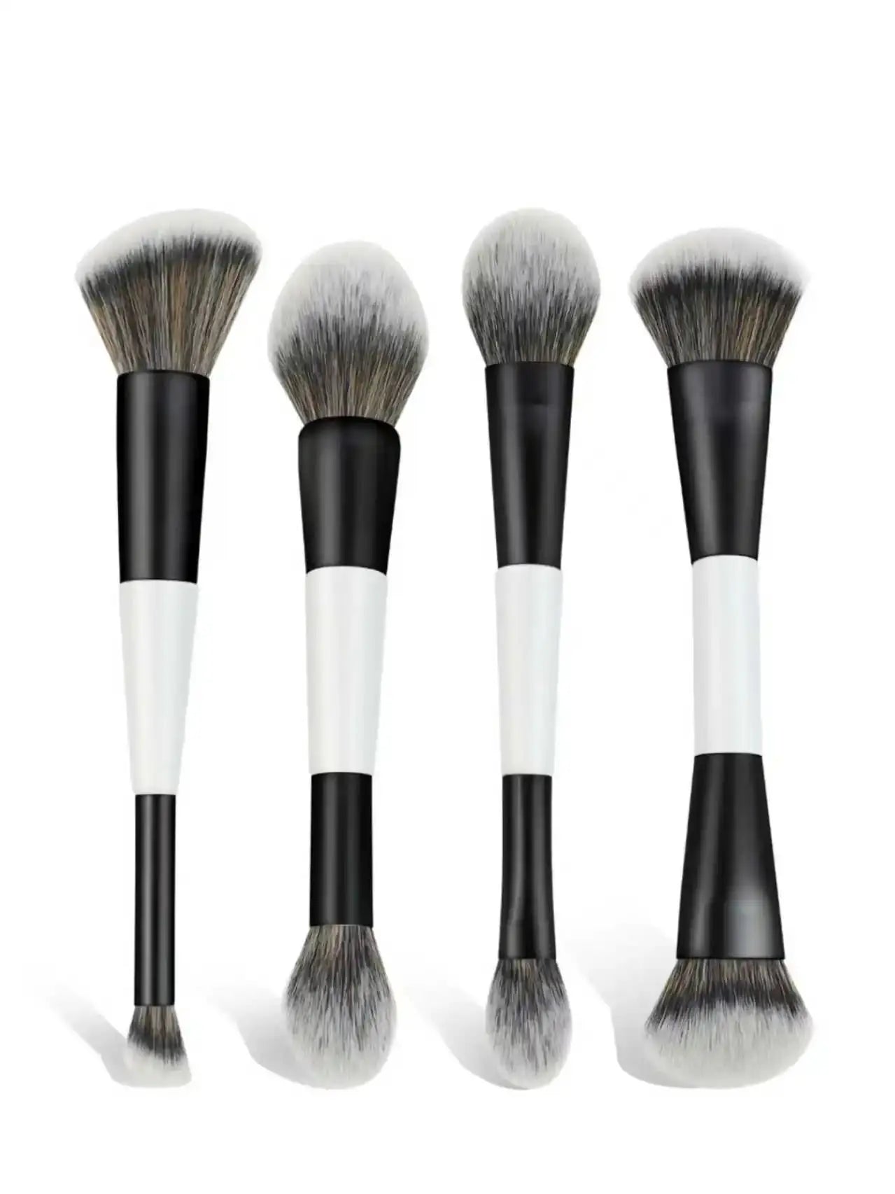 4 Double-Headed Makeup Brushes, Multi-Functional Makeup Brush, Blush Brush, Foundation Brush, Loose Powder Brush, Highlight Brush, Nose Shadow Brush, Concealer Brush, Blush Brush, Gift for Ladies and Girls