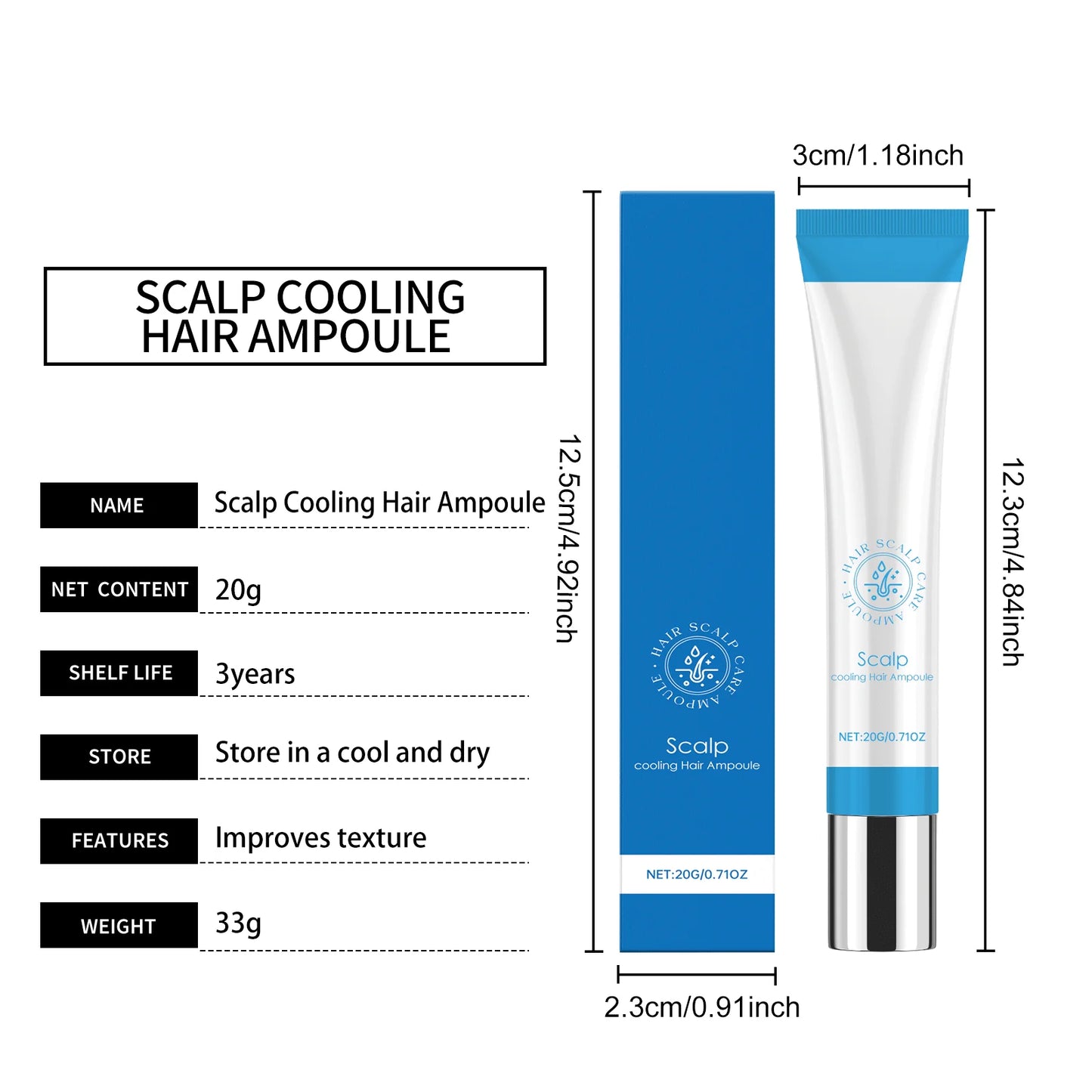 Hair Ampoule Serum Scalpy Hair Growth Serum Roll on for Thicker Refreshing Scalp Treatment Reduces Breakage Hair Care Products