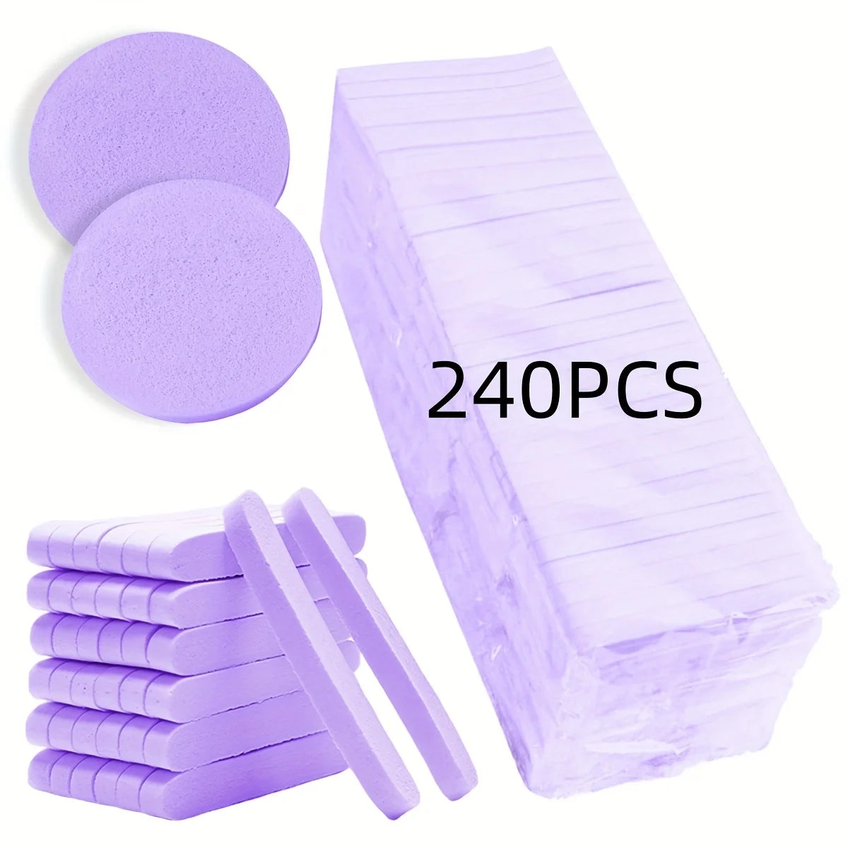 Facial Sponges - 240pcs - Compressed Facial Sponges for Washing The Face, Sponge Pads for Exfoliating Masks, And Makeup Removal.