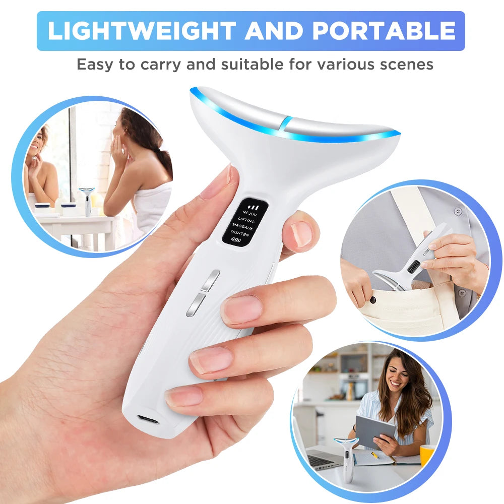 Microcurrent Neck Beauty Device  3 Massage Modes Face Lifting Firming Massage Neck Beauty Instrument Tighten Skin Care Tool
