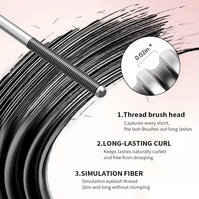 Steel tube mascara waterproof and sweat-proof formula thickens and lengthens the curl, lasting natural full effect, party makeup