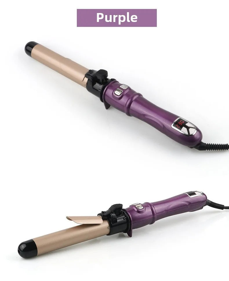 Automatic Hair Curler 1.1inches Rotating Curling Iron with LED Display Fast Heating Curling Wand Hair Curler for Home&Travel Use
