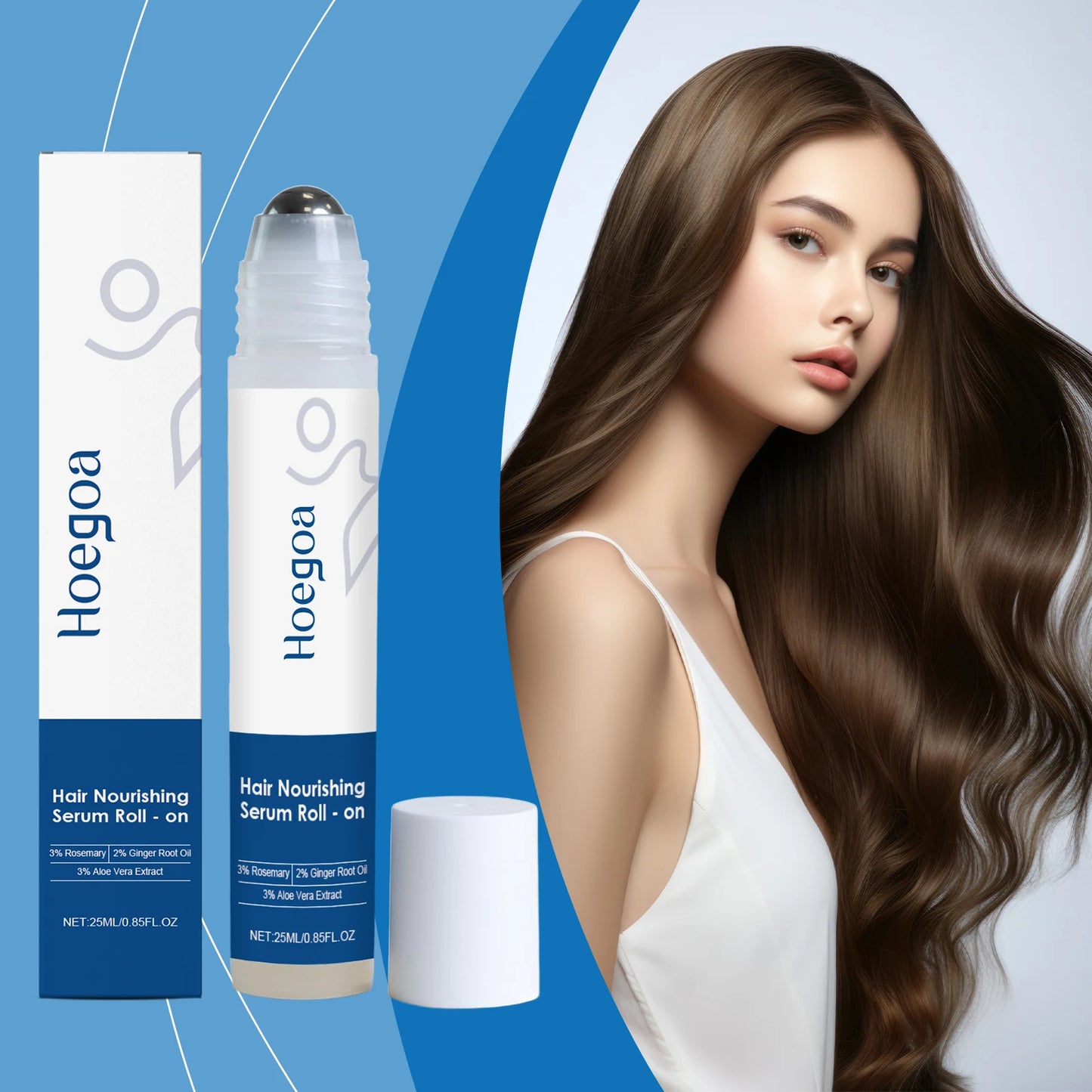 Fast Hair Growth Serum Nourish Hair Follicle Massage Scalp Care Essential Oil Roller Improve Dry Frizzy Hair Smoothing Essence