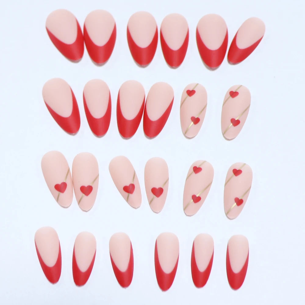 Simple wine red French false nails, European and American light luxury style ins nail enhancement, detachable nail patches