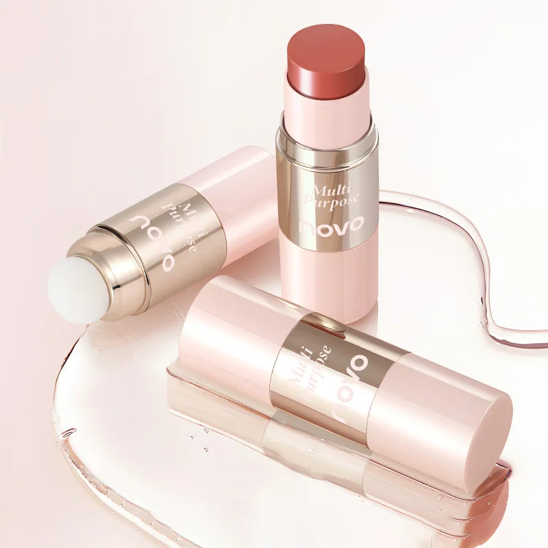 Multi-Use Cream Blush Stick For Eyes, Lips & Cheek, Nourishes & Moisturizes, Long-Wearing Blendable, Waterproof, Smooth Texture