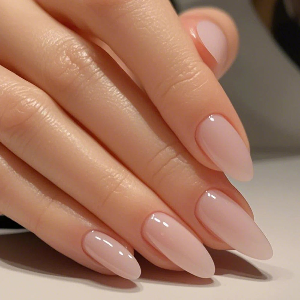 120Pcs/box Medium Length Almond False Nails Natural Nude Color Simple Premium Fake Nail Tips Acrylic Full Cover Press on Nails