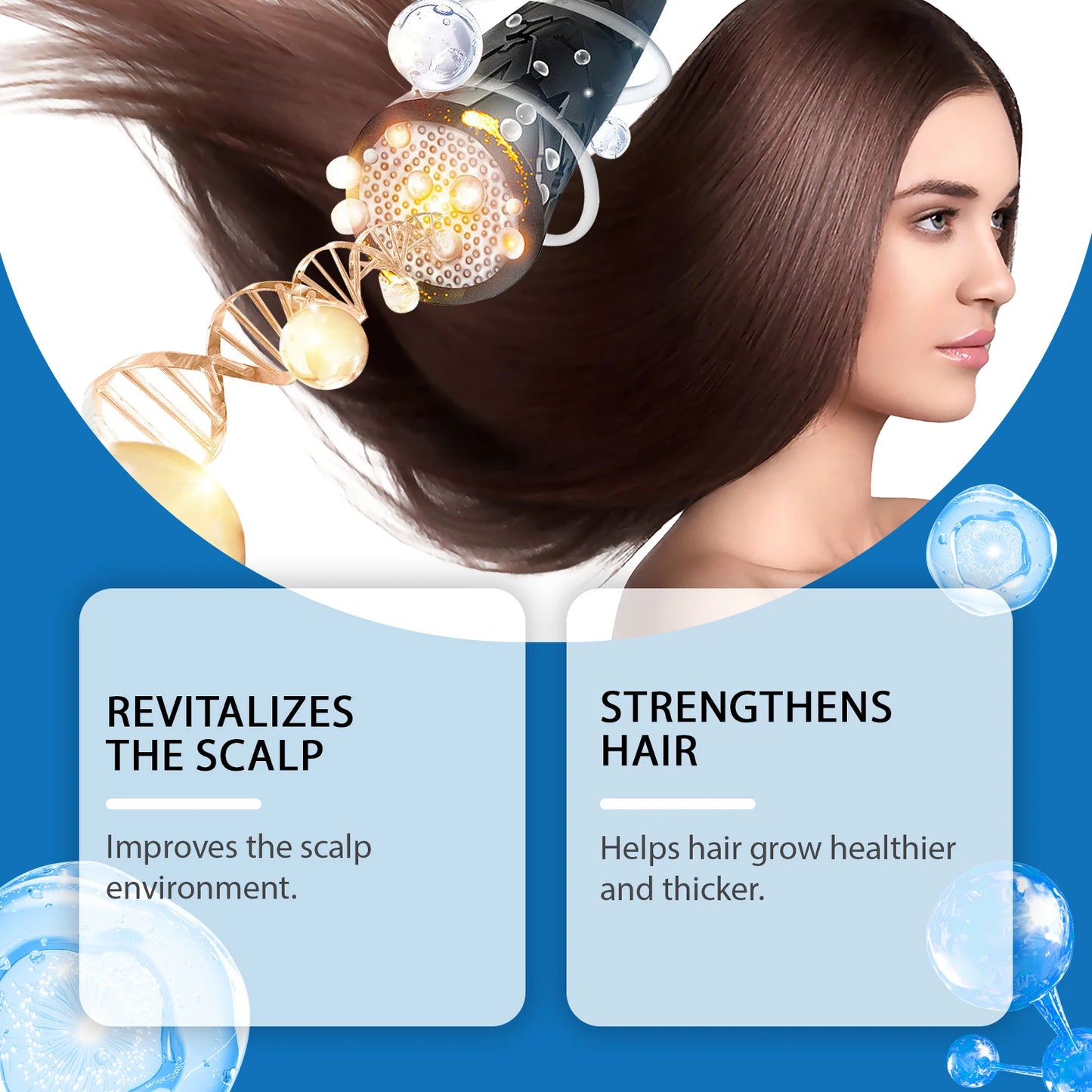 Fast Hair Growth Serum Nourish Hair Follicle Massage Scalp Care Essential Oil Roller Improve Dry Frizzy Hair Smoothing Essence