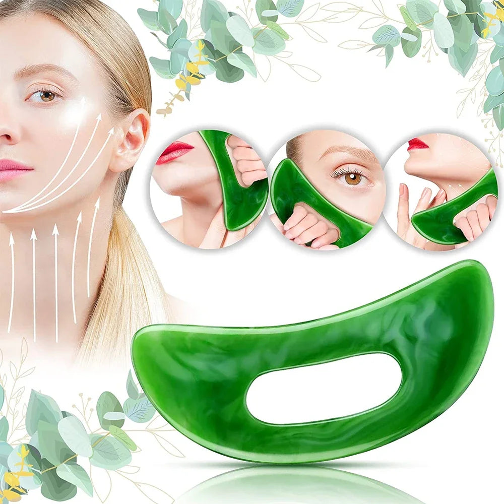 Gua Sha Massage Tool with Handle (Resin) Larger Guasha Scraping Tool for Back Neck Face Leg Massage, Lymphatic Drainage