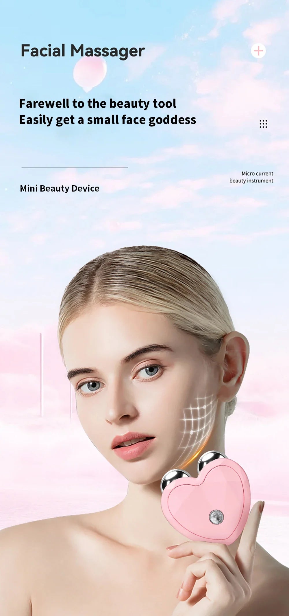 Micro Current Face Beauty Instrument Mini Portable Face Slimming Massager EMS Delicate Contour Lifting Firm Skin Beauty Device
